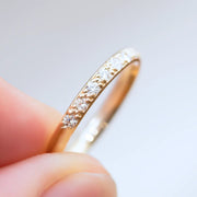 0.20 TCW Round Brilliant Cut Half Eternity Wedding Band Mapple Gems